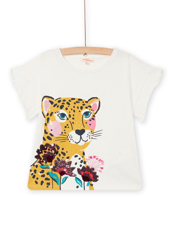 Camiseta de color crudo con lentejuelas reversibles para niña NAGATI1 / 22S901O2TMC001