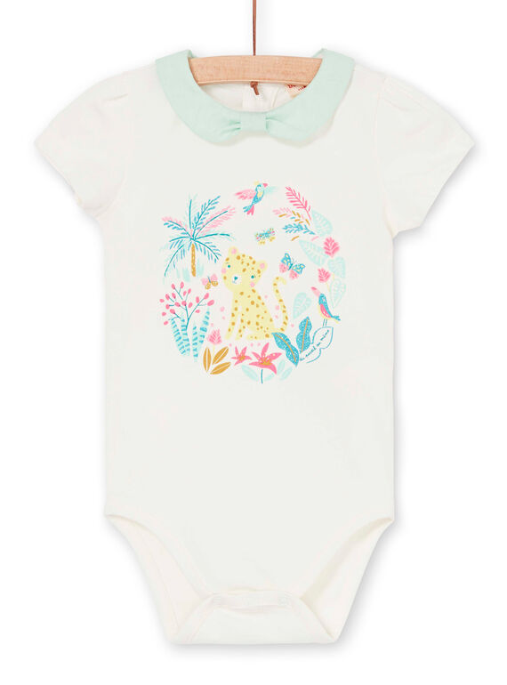 Body de color crudo y verde agua, para bebé niña LIVERBOD / 21SG09Q1BOD001