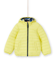 Cazadora reversible con capucha de color amarillo y azul para niño LOGROBLOU2 / 21S902R4BLO070