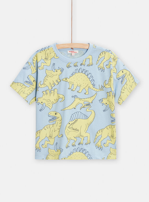Camiseta azul con estampado dinosaurios para niño TOJOTIAOP2 / 24S902B2TMCC218