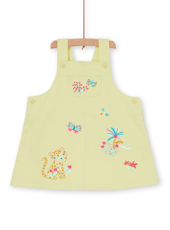 Vestido-peto amarillo para bebé niña LIVERROB2 / 21SG09Q3ROB108