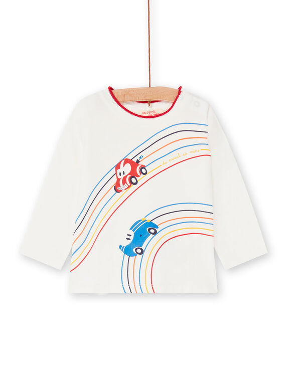 Camiseta de color crudo y rojo, para bebé niño LUHATEE1 / 21SG10X2TML001