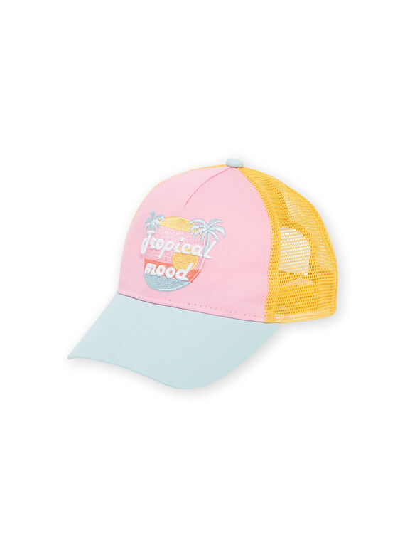 Gorra de color rosa, azul claro y amarillo Tropical mood RYACAP4 / 23SI01B5CHAD318