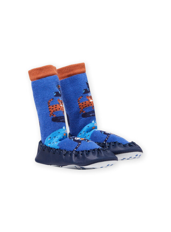 Patucos altos azules con estampado animal para bebé niño MUCHO7ANIM / 21XK3821D08C201