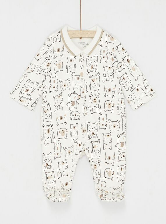 Pelele blanco roto con estampado de osos SOU1GRE2 / 23WF0411GREA001