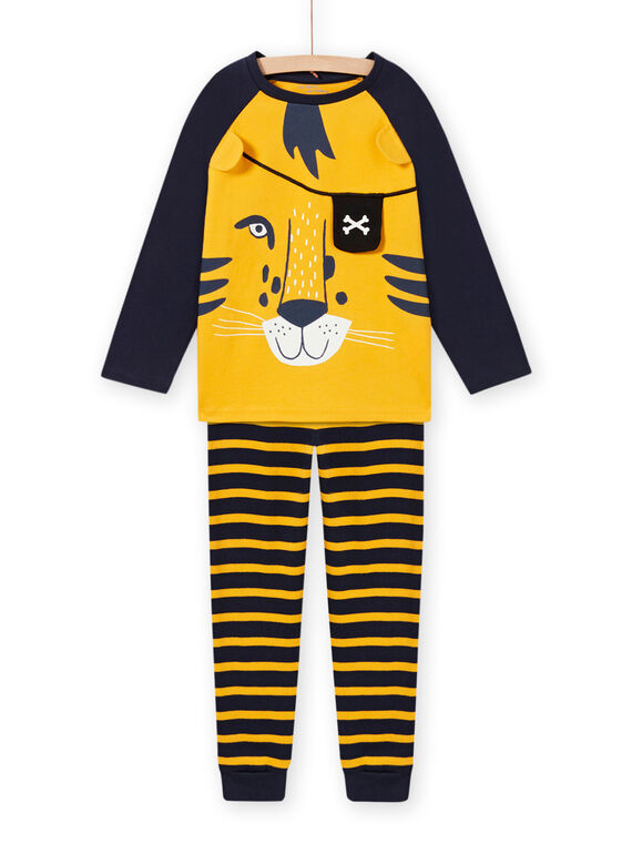 Pijama con estampado de tigre con detalles fosforescentes para niño MEGOPYJLION / 21WH1281PYJB107