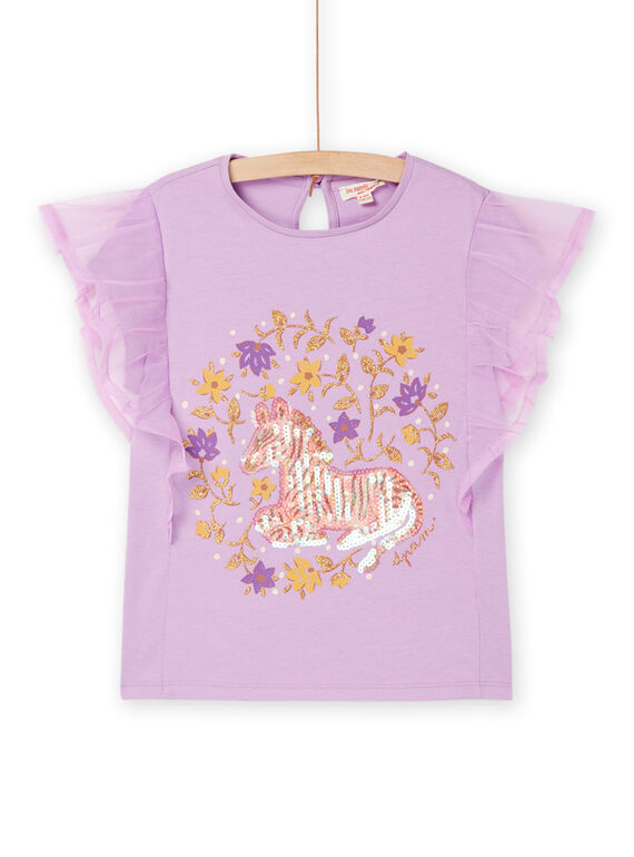 Camiseta lavanda con dibujo de cebra RASOTI / 23S90121TMC326
