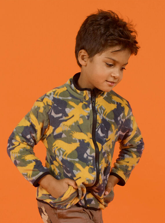 Cárdigan con cremallera de forro polar reversible para niño MOSAUGIL / 21W902P1GILJ922