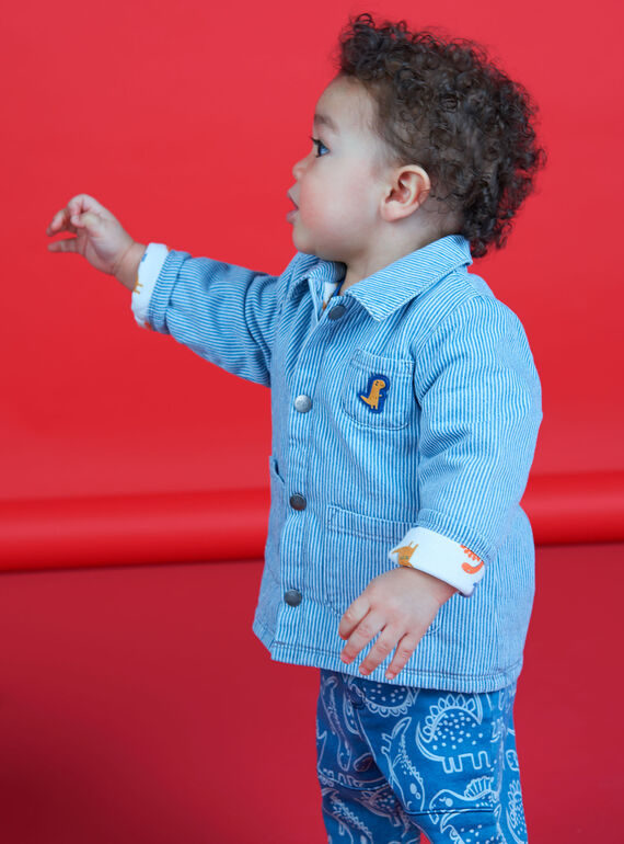 Chaqueta vaquera de rayas de color azul, para bebé niño LUGROVEST / 21SG10R1VESP272