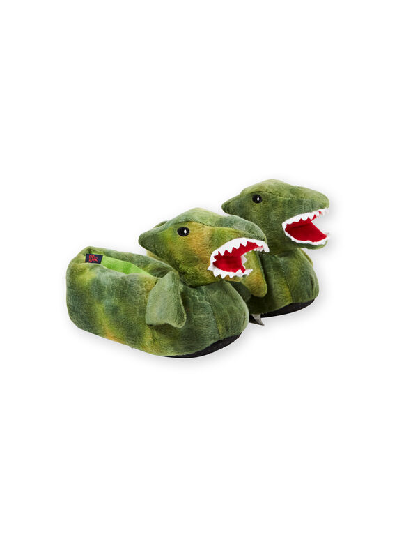 Zapatillas de casa 3D de color verde con dinosaurio para niño KGBOOTSAUR / 20XK3681PTD600