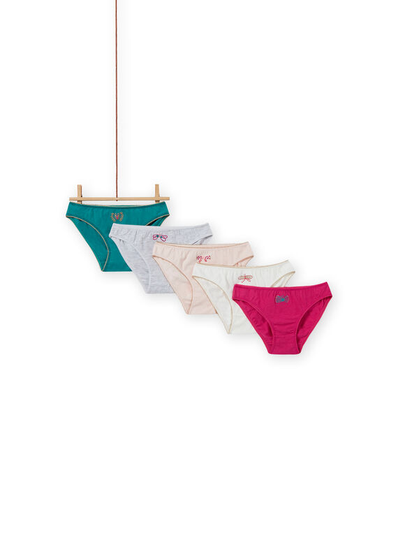 Pack de 5 braguitas de colores a juego para niña MEFALOTSEM1 / 21WH11B4D5L001