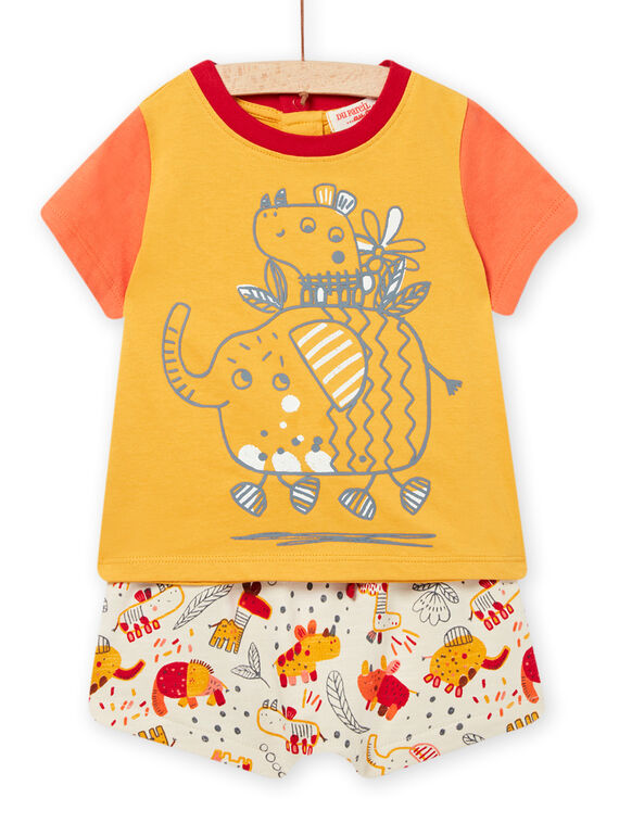 Conjunto de camiseta y short amarillo para bebé niño NUFLAENS / 22SG10R1ENS104