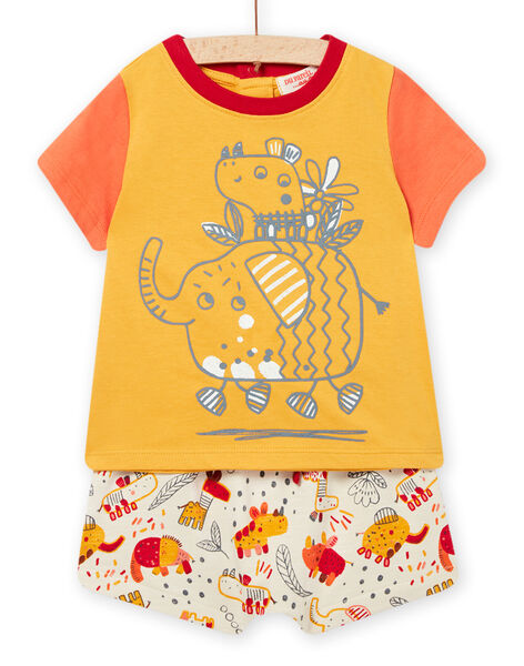 Conjunto de camiseta y short amarillo para bebé niño NUFLAENS / 22SG10R1ENS104