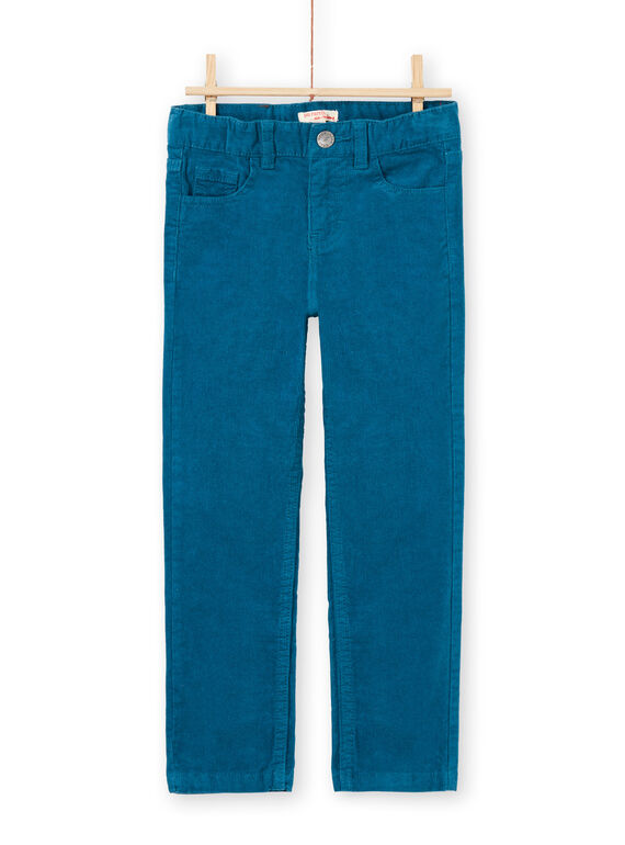 Pantalón de color azul pato de pana para niño MOJOPAVEL1 / 21W90213PAN714