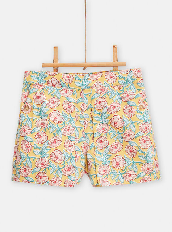 Short amarillo con estampado de flores para niña TAJASHORT / 24S90111SHO104