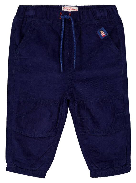 Pantalón de pana de color azul marino para bebé niño GUJOPAN3 / 19WG1034PAN070