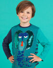 Camiseta azul turquesa con lentejuelas reversibles para niño MOTUTEE1 / 21W902K5TML714