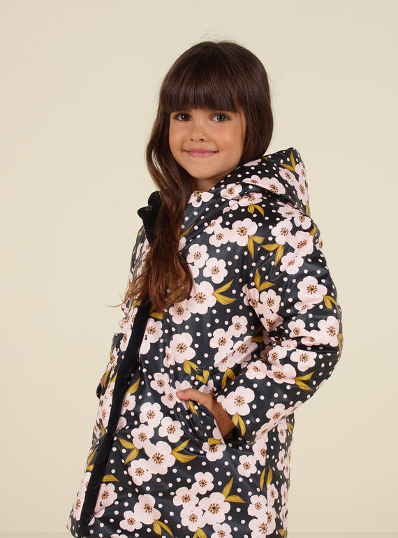 Parka reversible de pana con estampado floral para niña MAHIPARKA / 21W90165PARJ905