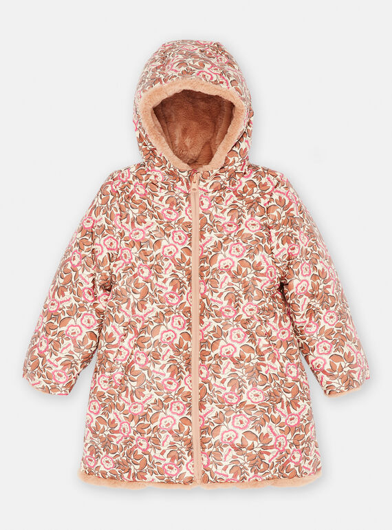Parka reversible de color rosa y avellana con capucha SABIPARKA / 23W901D1PAR821