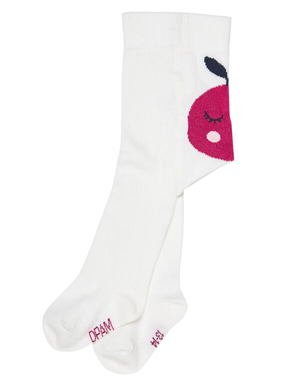 Leotardos de color blanco con estampado detrás para bebé niña JYIVICOL2 / 20SI09D2COL001