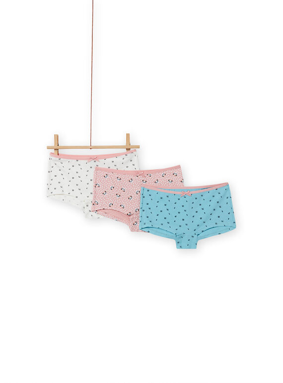 Pack de 3 shortis a juego con estampado floral para niña MEFAHOTDA / 21WH11C1SHY303