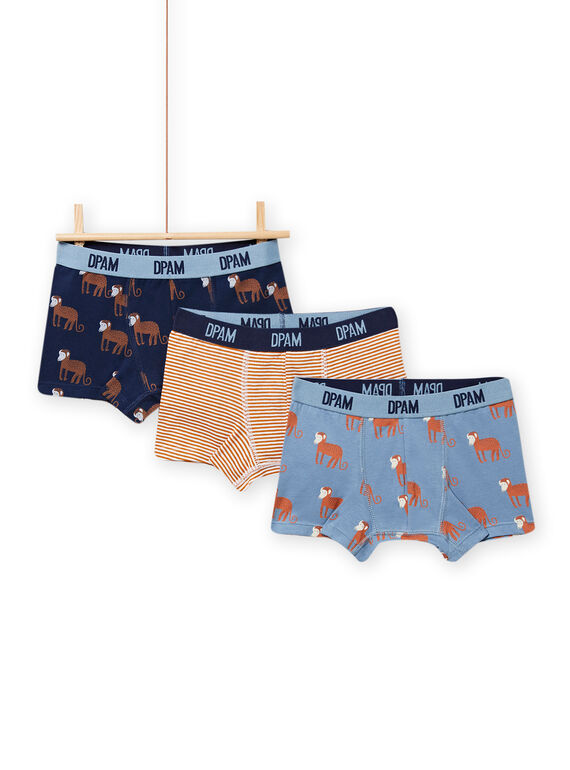 Pack de 3 bóxers a juego con estampado de monos para niño NEGOBOXSIN / 22SH12I4BOX812