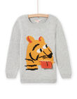Jersey gris estampado de tigre para niño MOHIPUL / 21W902U1PULJ922