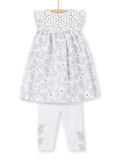 Conjunto de vestido de manga corta y leggings para niña recién nacida LOU1ENS1 / 21SF03H2ENS000