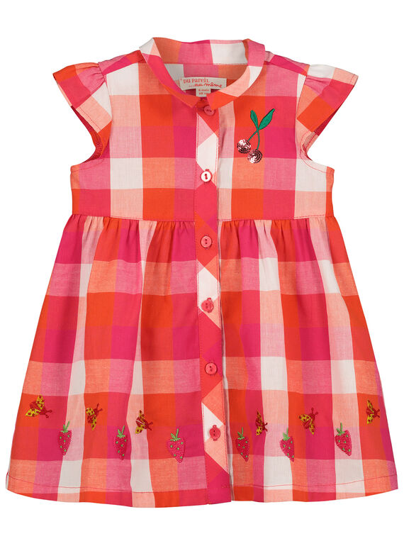 Vestido de cuadros para bebé niña FIYEROB4 / 19SG09M4ROB000
