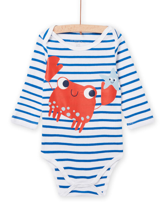 Body de rayas con estampado de cangrejo para bebé niño NEGABODCRA / 22SH14I2BDL000