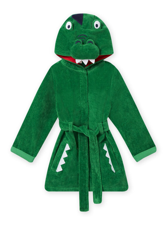 Bata verde con capucha y dibujo de cocodrilo para niña NEGOPEICRO / 22SH12G1RDCG623