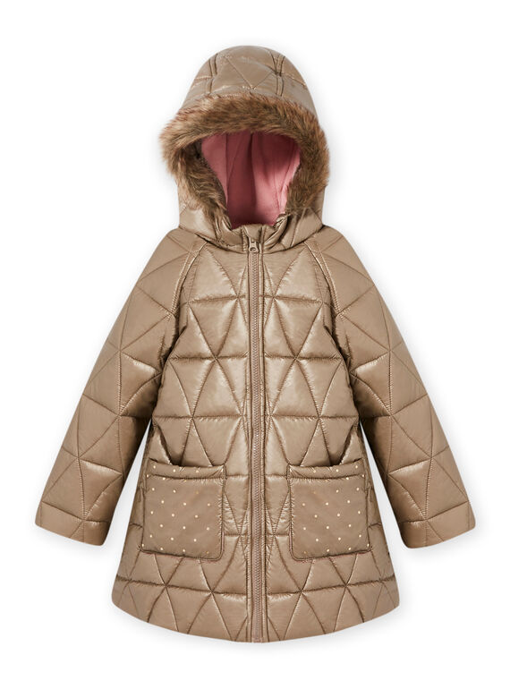 Parka dorada con capucha para niña MAPLAPARKA / 21W90163PAR955