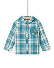Camisa de cuadros de color azul pato y blanco para bebé niño NUGACHEM / 22SG10O1CHM714