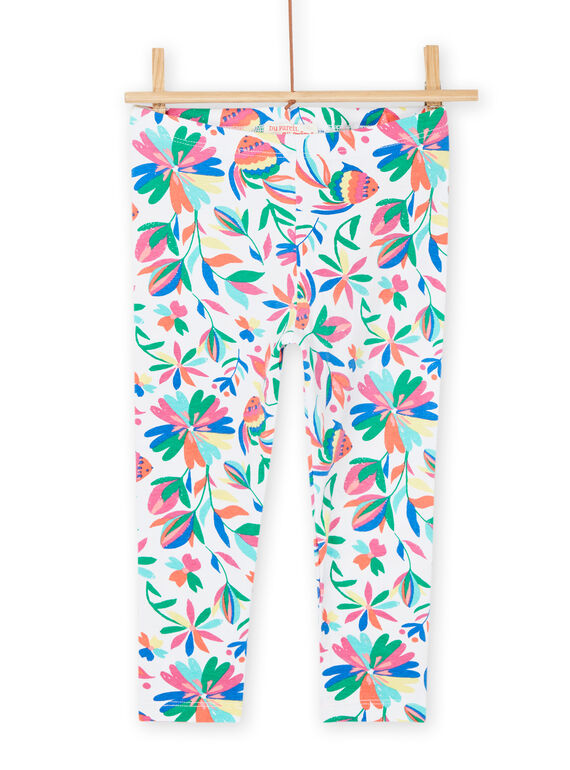Leggings de color blanco con estampado floral RYAPOPLEG / 23SI01X1CAL000