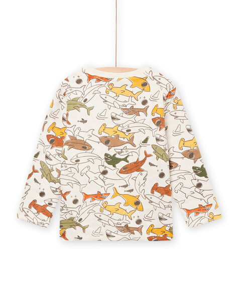Camiseta de color hueso reversible con estampado de tiburones para niño NOVITEE1 / 22S902M3TML007