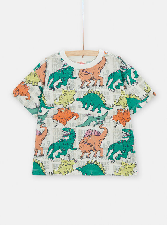 Camiseta de color crudo con estampado de dinosaurios para niño TOCOTI4 / 24S902N3TMC002