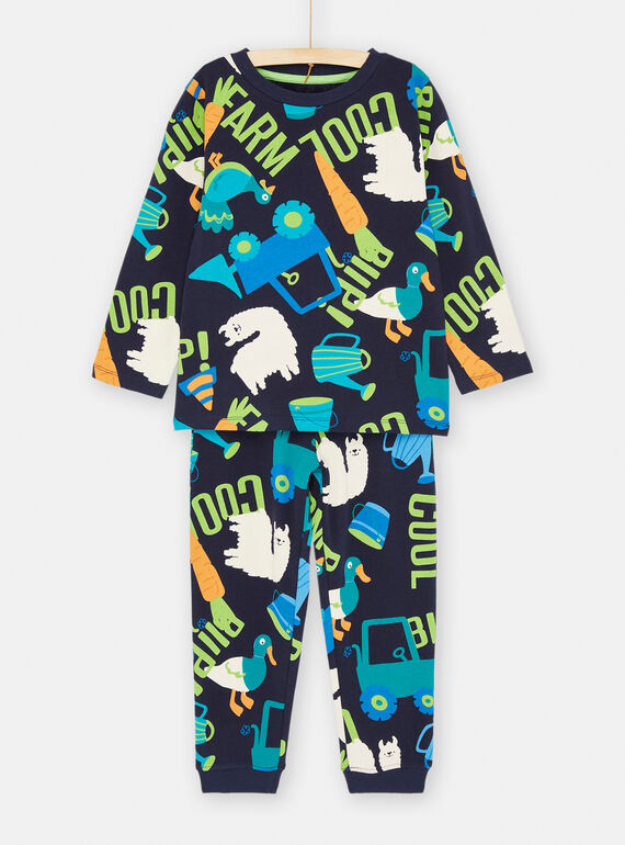 Pijama azul marino con estampado de agricultor SEGOPYJFARM / 23WH1256PYJ705