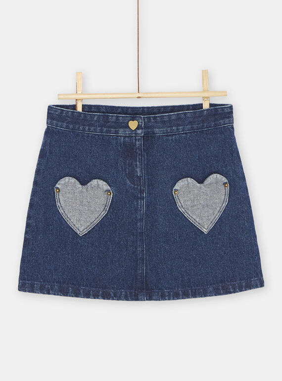 Falda azul vaquera para niña SAKYOJUP1 / 23W901I1JUPK005