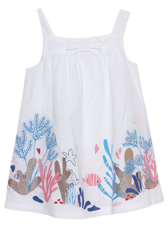 Vestido de color blanco para bebé niña JICEAROB2 / 20SG09N3ROB000