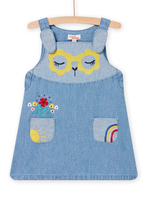 Vestido vaquero claro para bebé niña NILUROB3 / 22SG09P1ROBP272