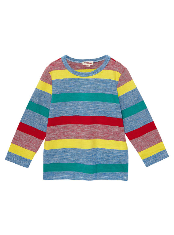 Camiseta de manga larga de rayas multicolores para niño JOGRATEE1 / 20S902E2TMLC228