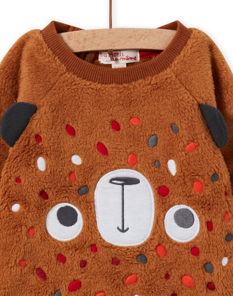 Sudadera marrón con estampado de oso para bebé niño MUFUNSWE / 21WG10M1SWEI820