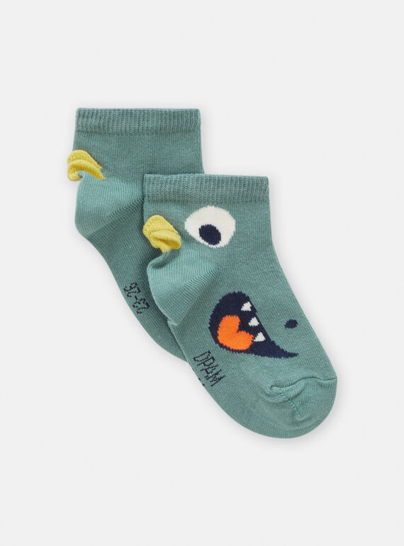 Calcetines de color verde tila con estampado de dinosaurio para bebé niño TYUVERCHO / 24SI1083SOQG619