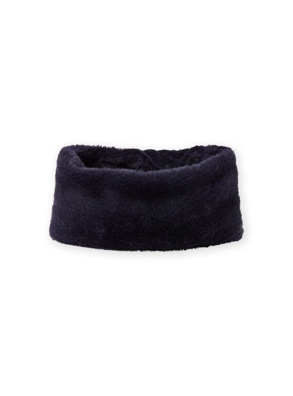 Cuello de pelo artificial de color azul noche para niña MYAMIXSNOO1 / 21WI0151SNOC205