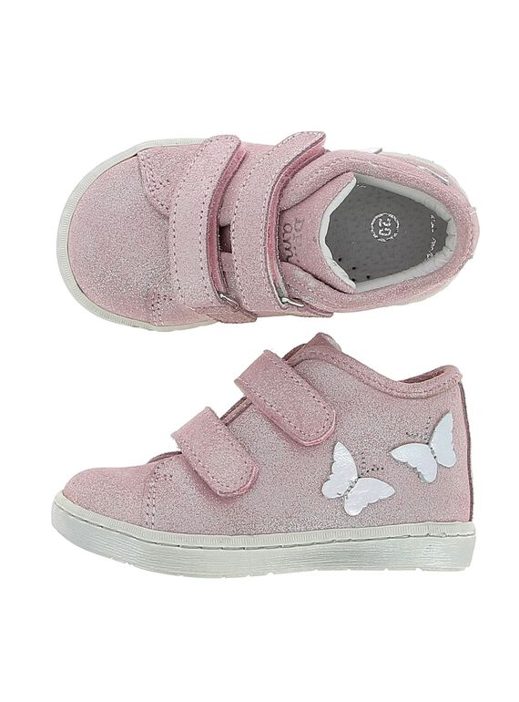 Baby girls' leather city trainers. CBFBASPAP / 18SK37W2D3F030
