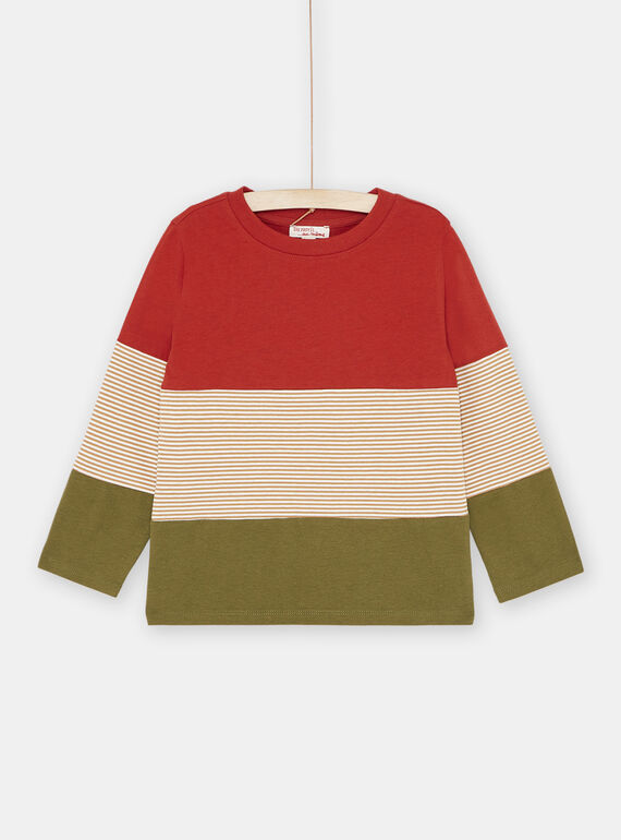 Camiseta marrón y verde para niño SOJOTIDEC2 / 23W902F1TML410