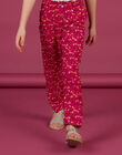 Pantalón con estampado floral ciruela para niña NAFLAPANT / 22S901R1PAN709
