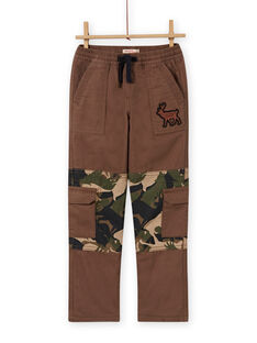 Pantalón multibolsillos con estampado militar para niño MOSAUPAN / 21W902P1PANI807