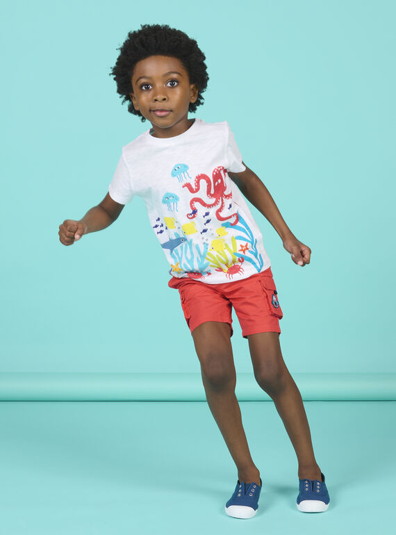 Bermudas de color rojo para niño NOFICBER2 / 22S902U4BERF524