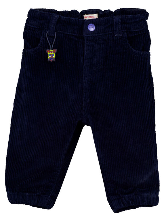 Pantalón de pana de color azul noche para bebé niño GUVIOPAN1 / 19WG10R2PAN713